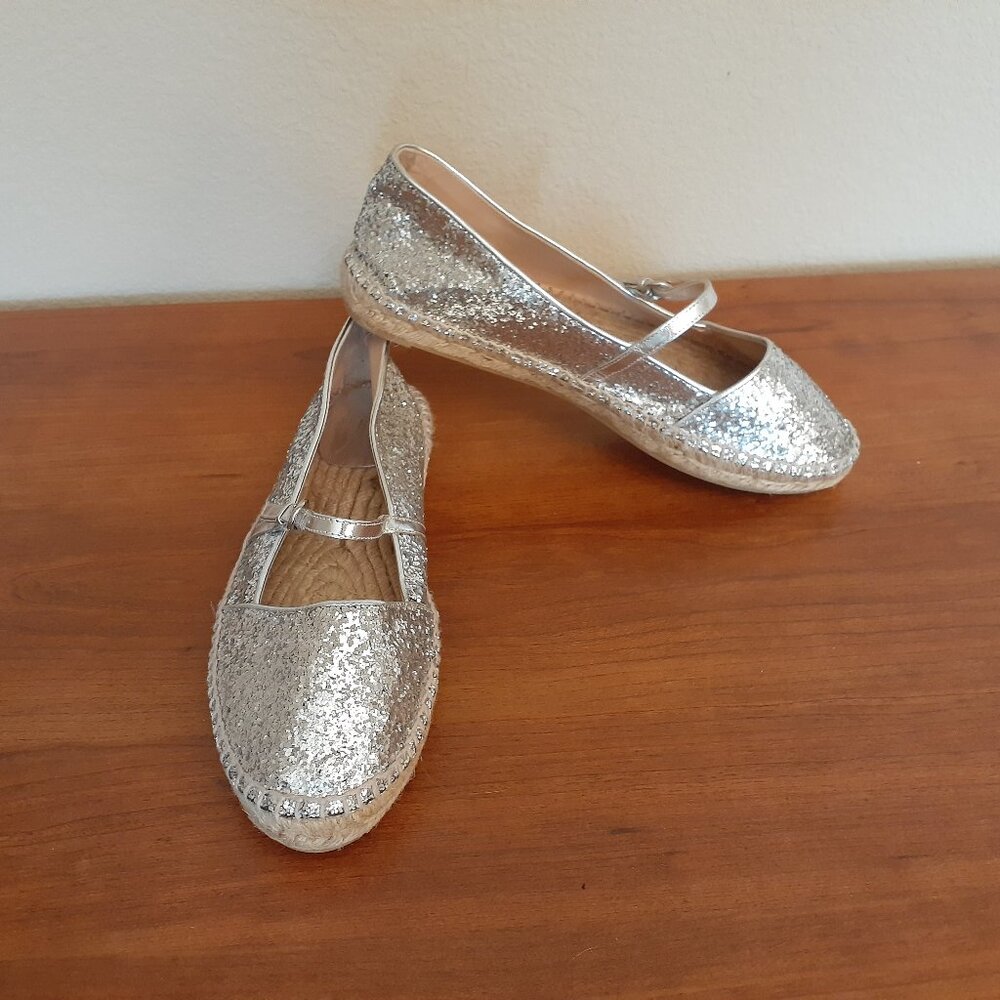 Frances Valintine Glitter Buckle Espadrilles